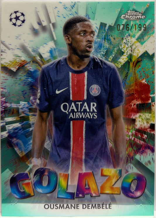 Ousmane Dembele 76/199 Golazo Aqua Topps Chrome UCC 2024/25