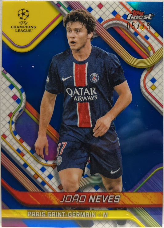 Joao Neves 5/75 Blue Topps Finest UCC 2024/25