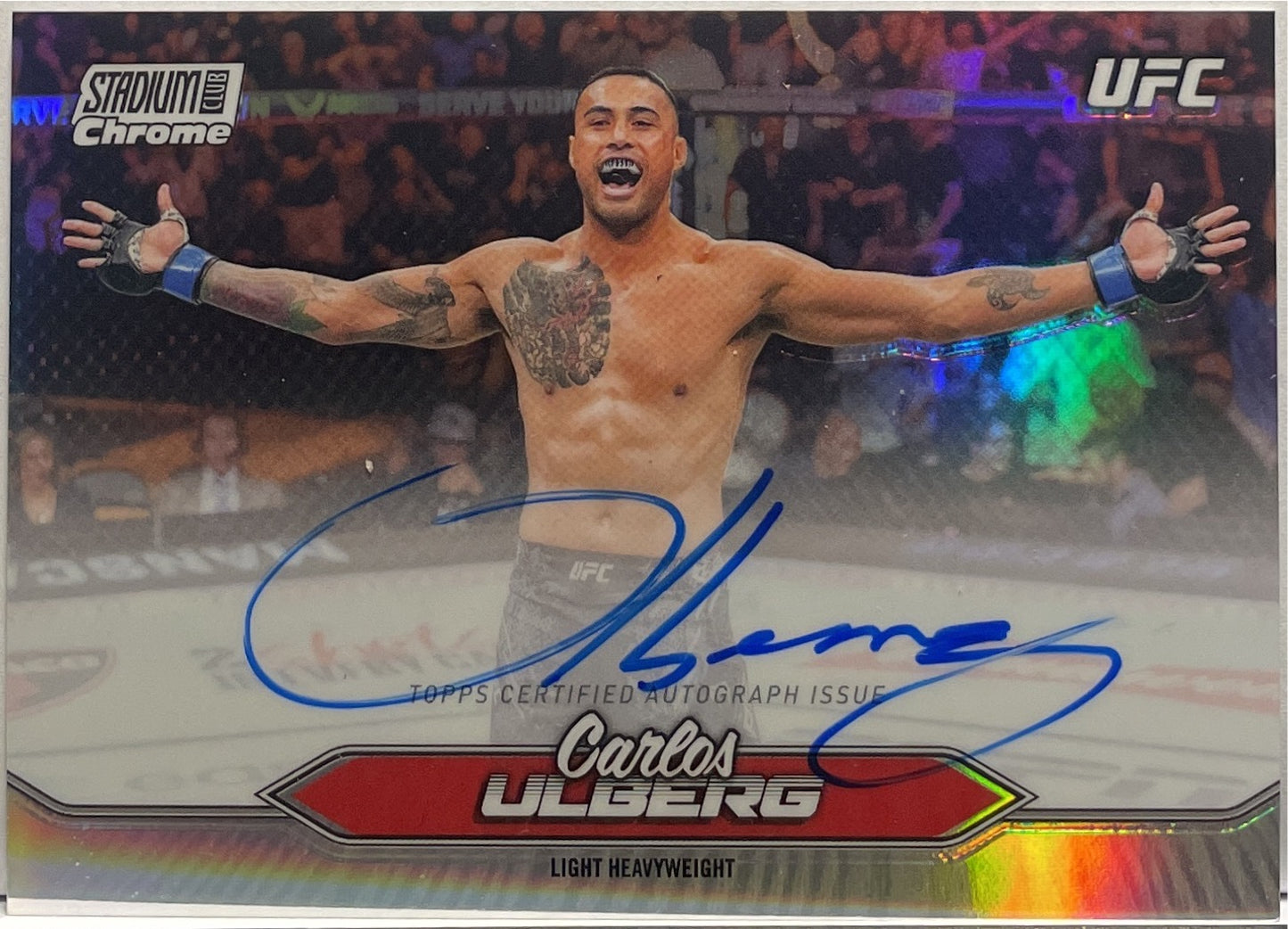 Carlos Ulberg Autograph On Card Chrome Topps Stadium UFC 2025