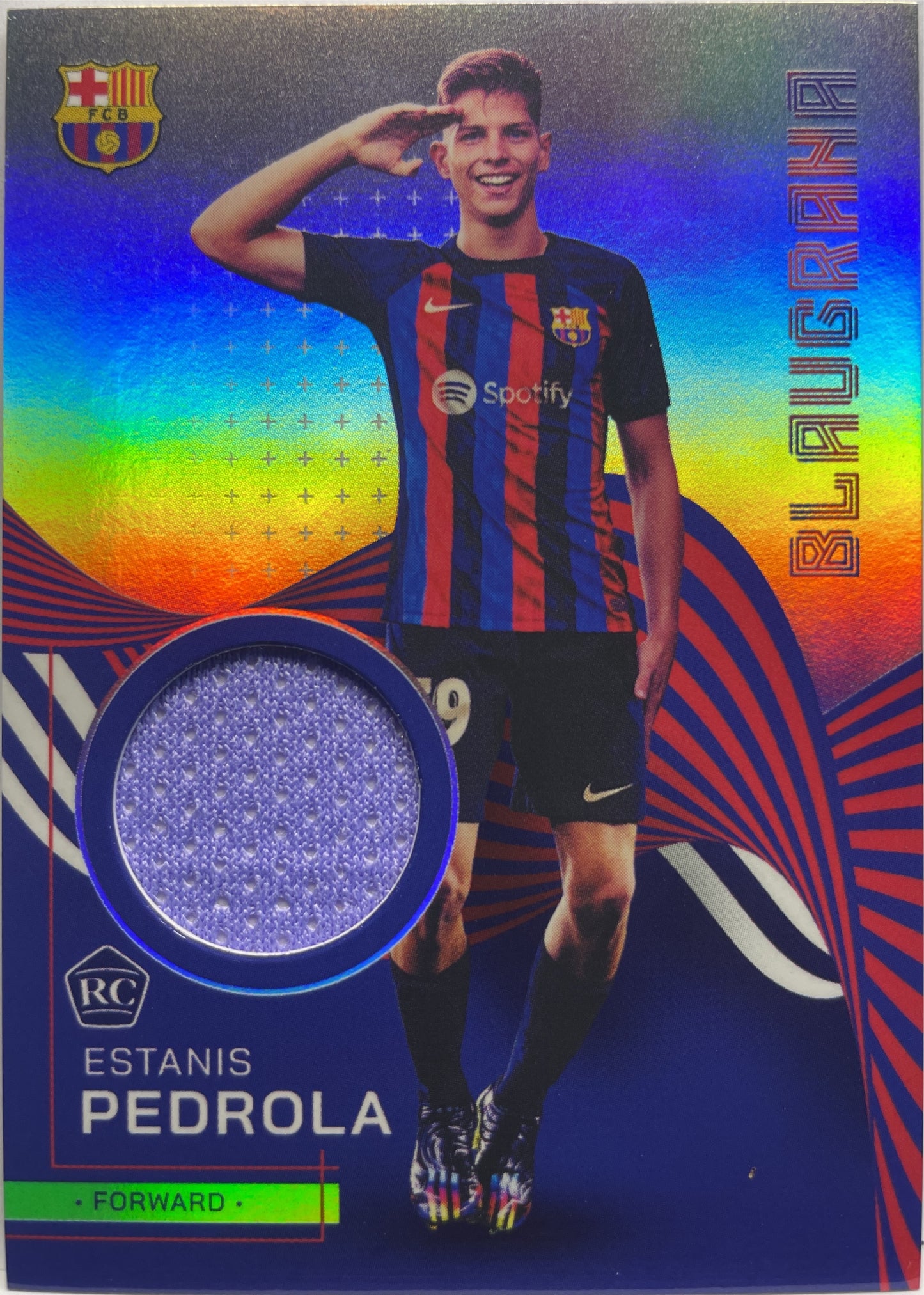 Estanis Pedrola Rookie Patch Topps Chrome Barcellona 2022/23