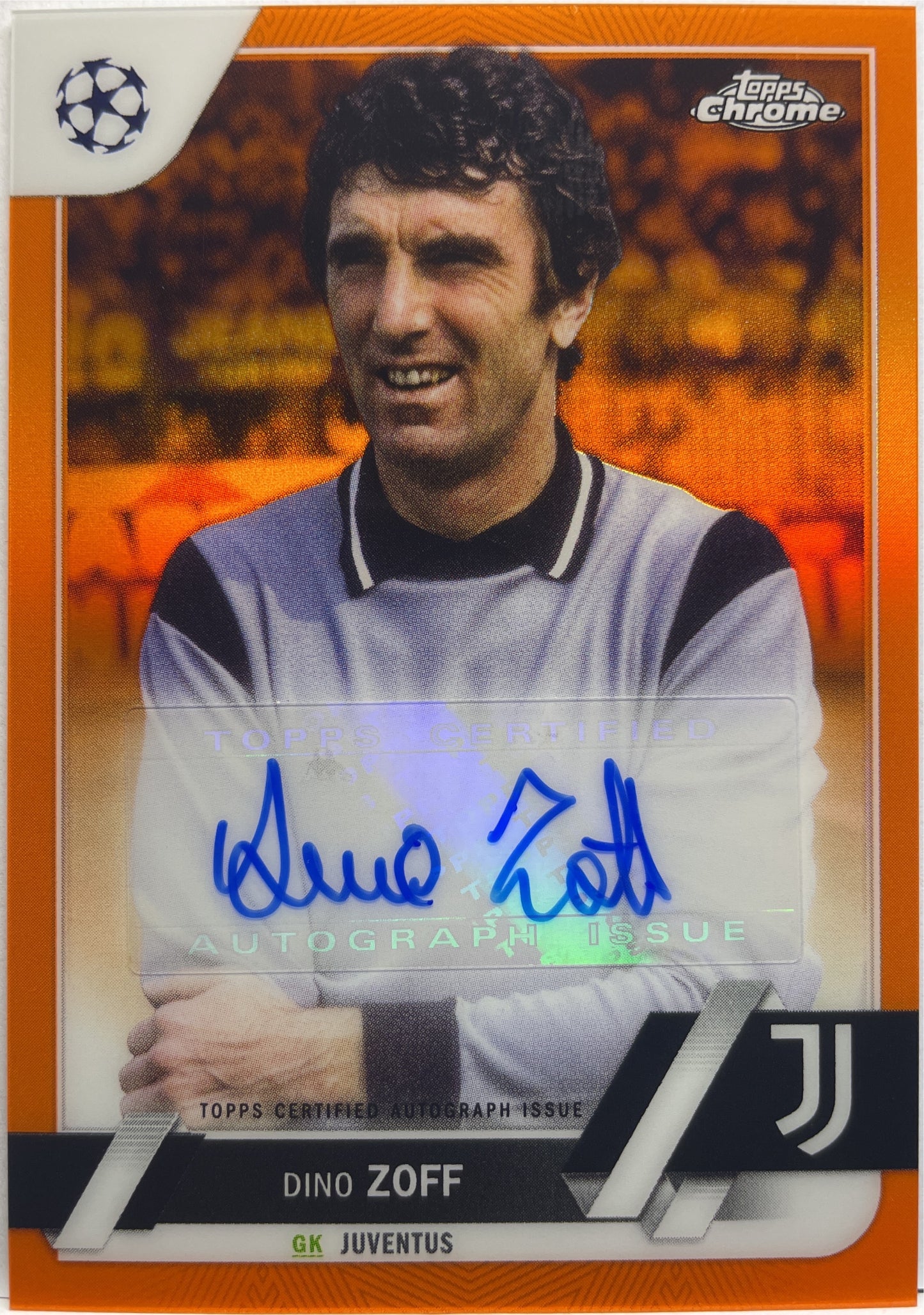 Dino Zoff 8/25 Autograph Orange Topps Chrome UCC 2022/23