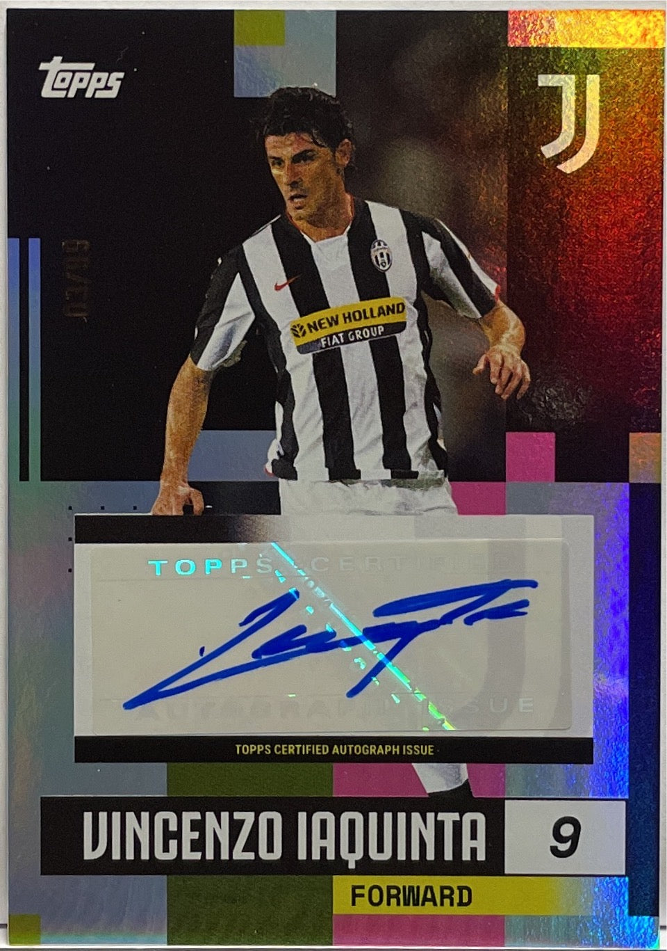 Vincenzo Iaquinta 3/99 Autograph Pink Topps Juventus Premium Team Set 2024/25