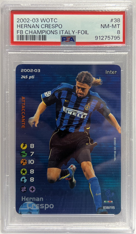 Hernan Crespo Foil Football Champions 2002/03 PSA 8