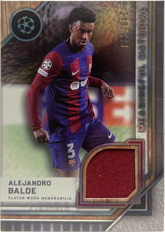 Alejandro Balde 248/299 Patch Meaningful Material Topps Museum 2023/24