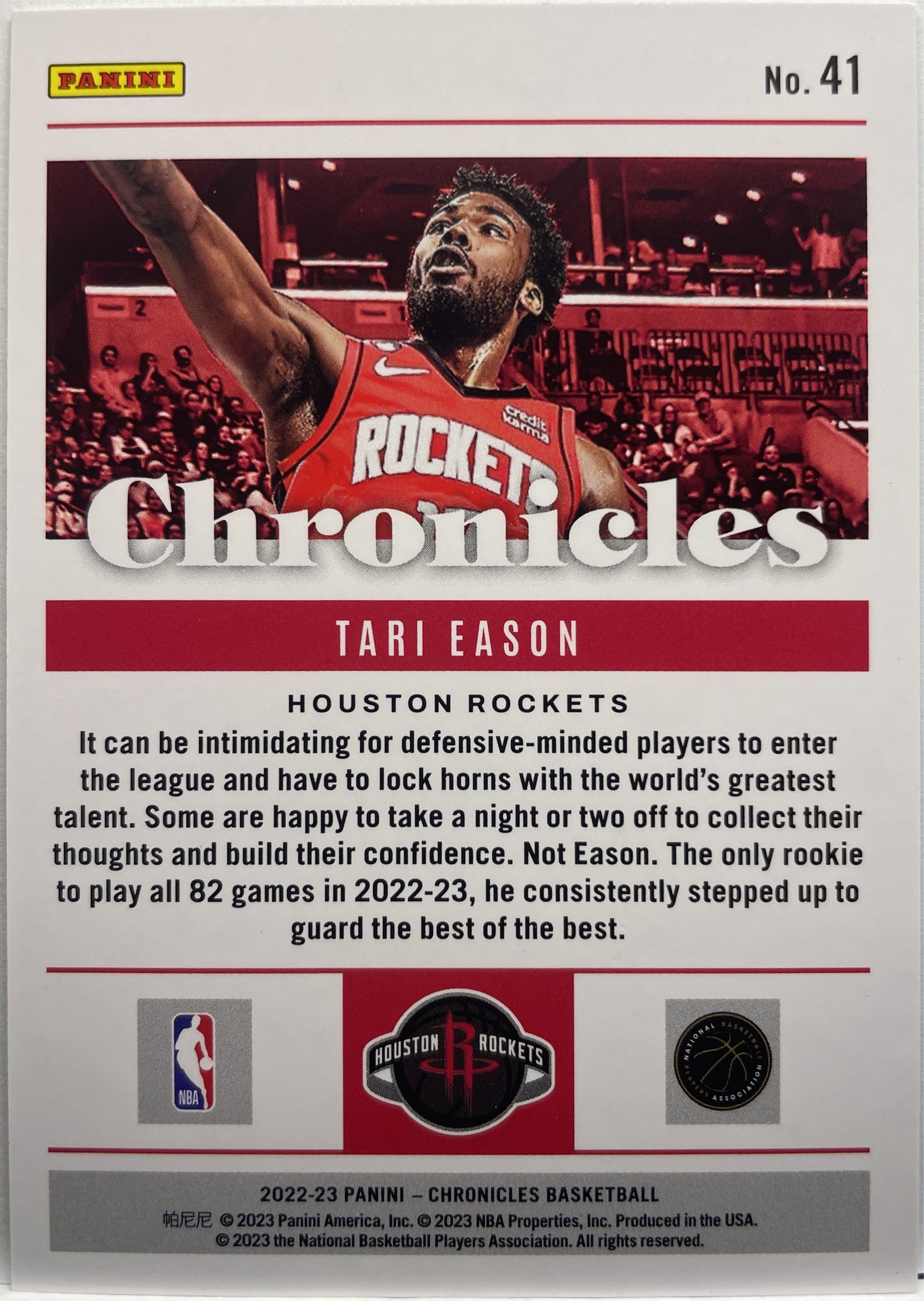 Tari Eason 49/49 Rookie Chronicles NBA 2022/23