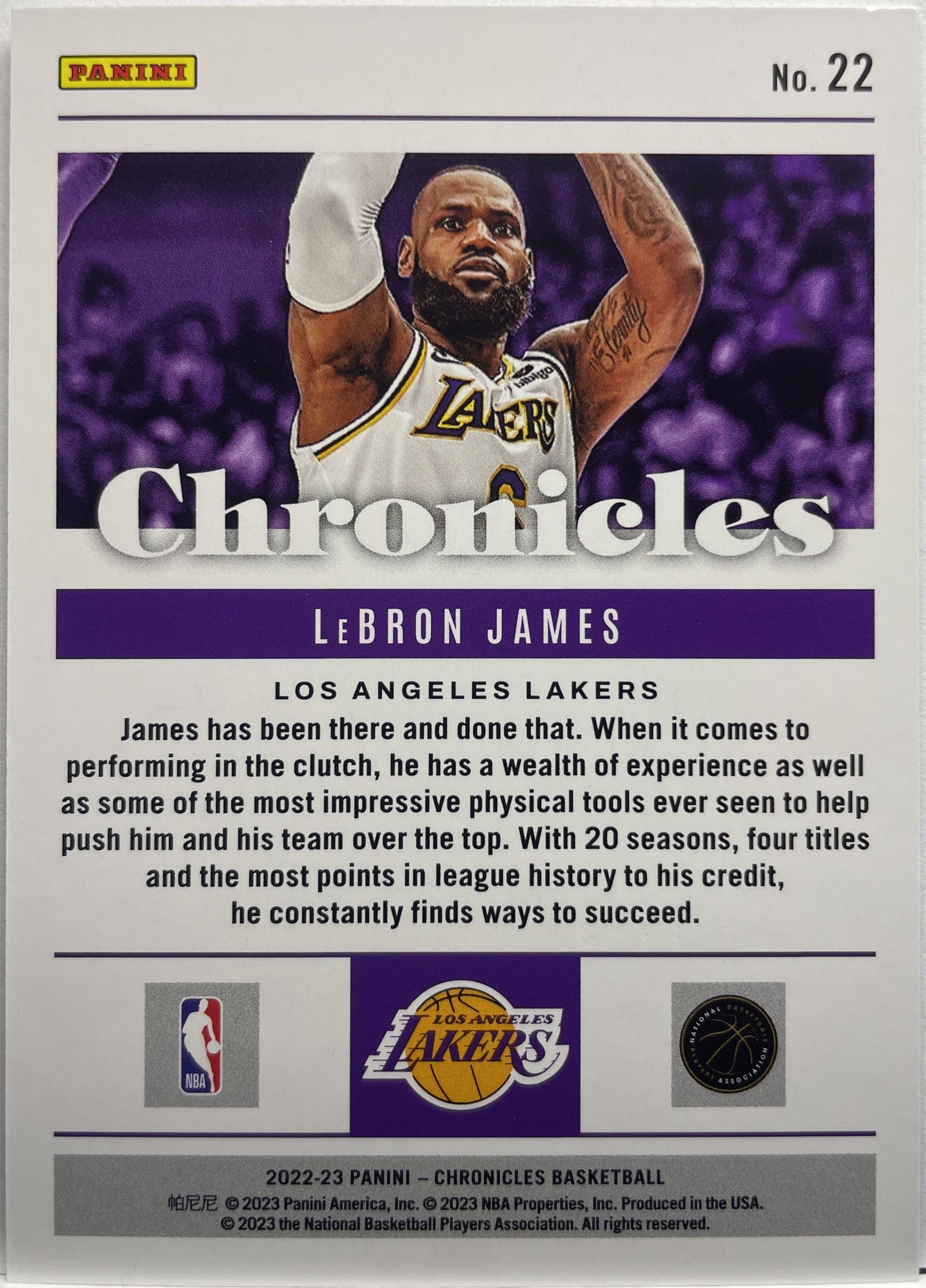 Lebron James 90/149 Chronicles NBA 2022/23