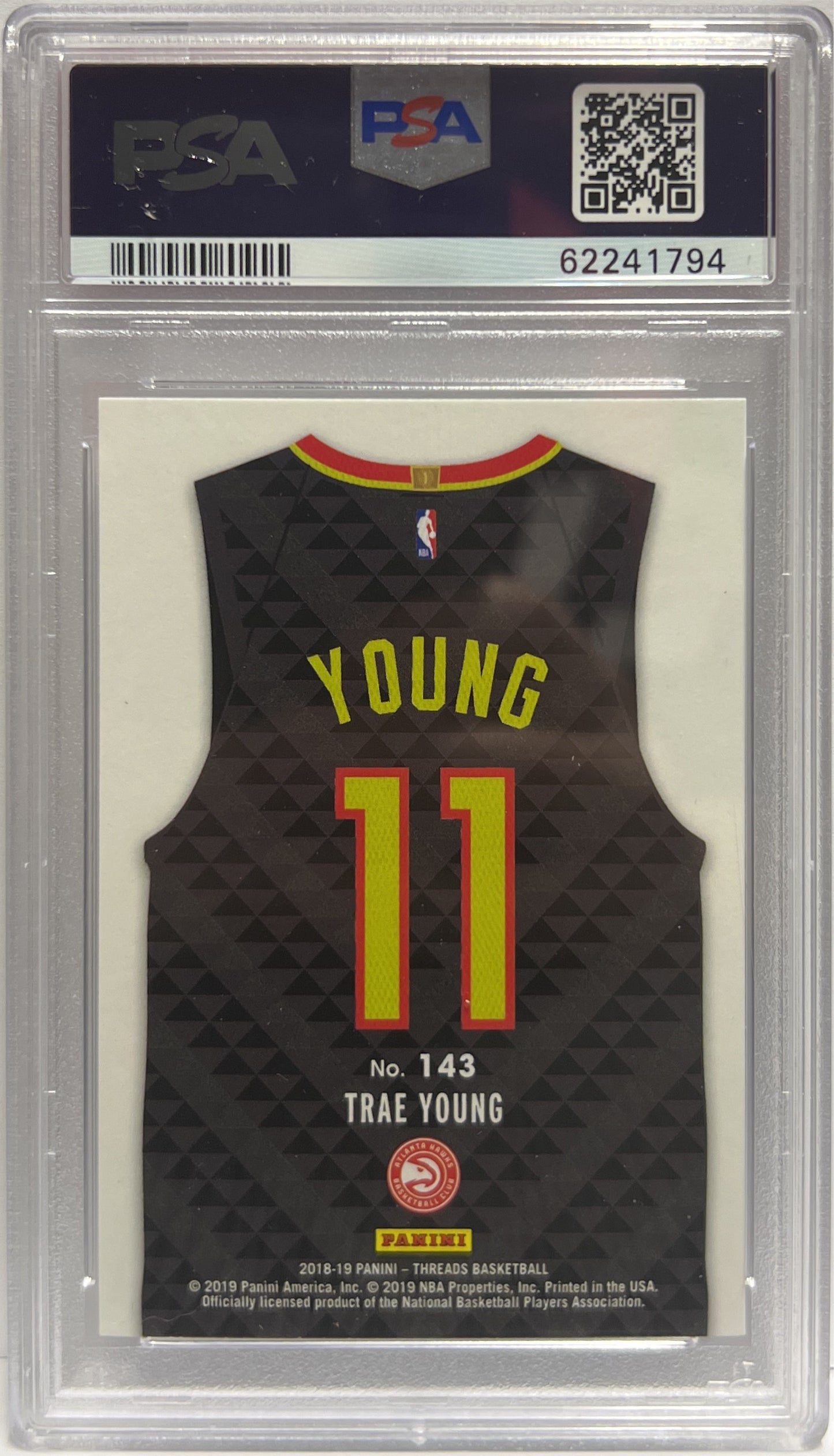 Trae Young Rookie Threads Basketball NBA 2018/19 PSA 10