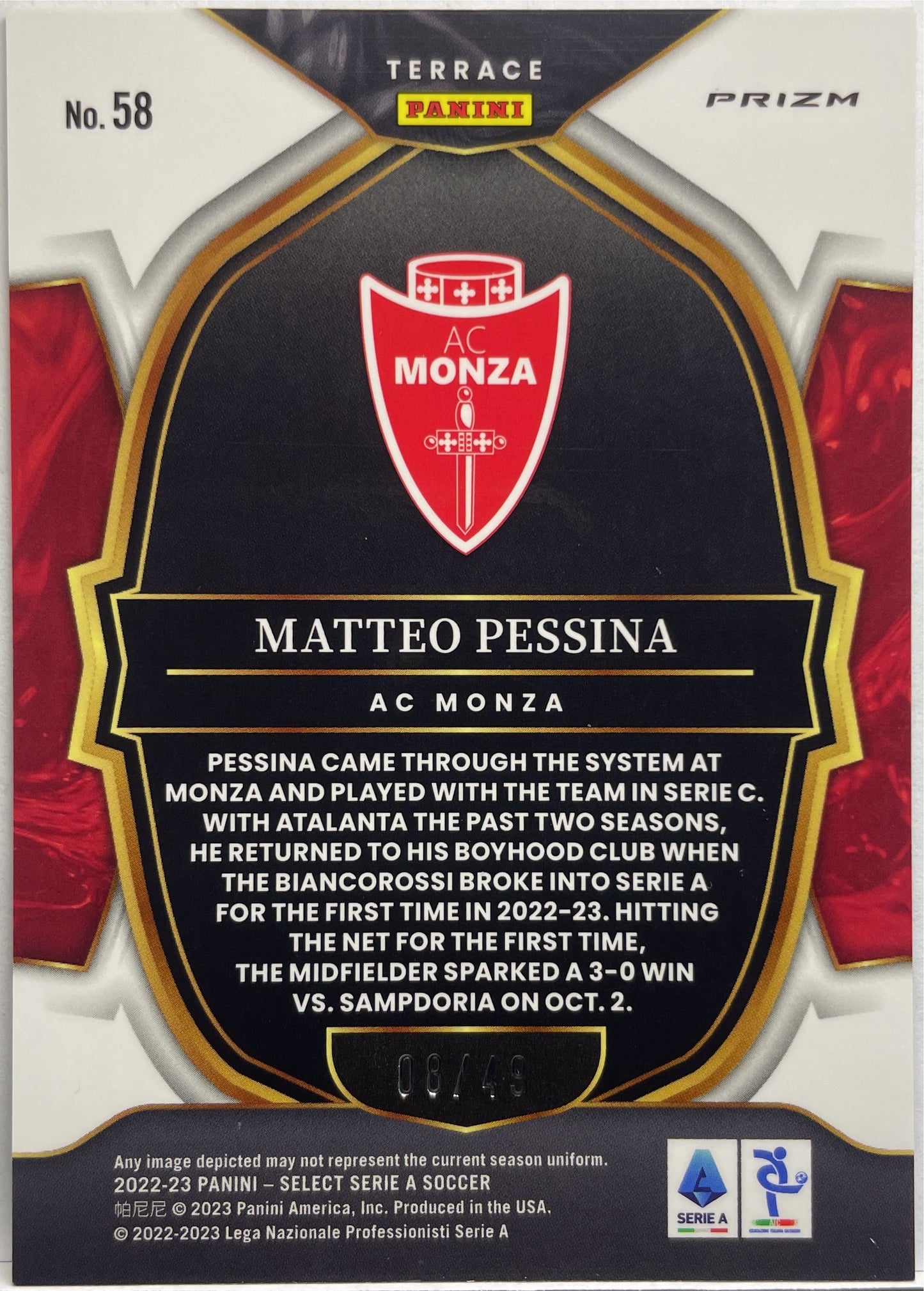 Matteo Pessina 8/49 Terrace Purple Select Serie A 2022/23