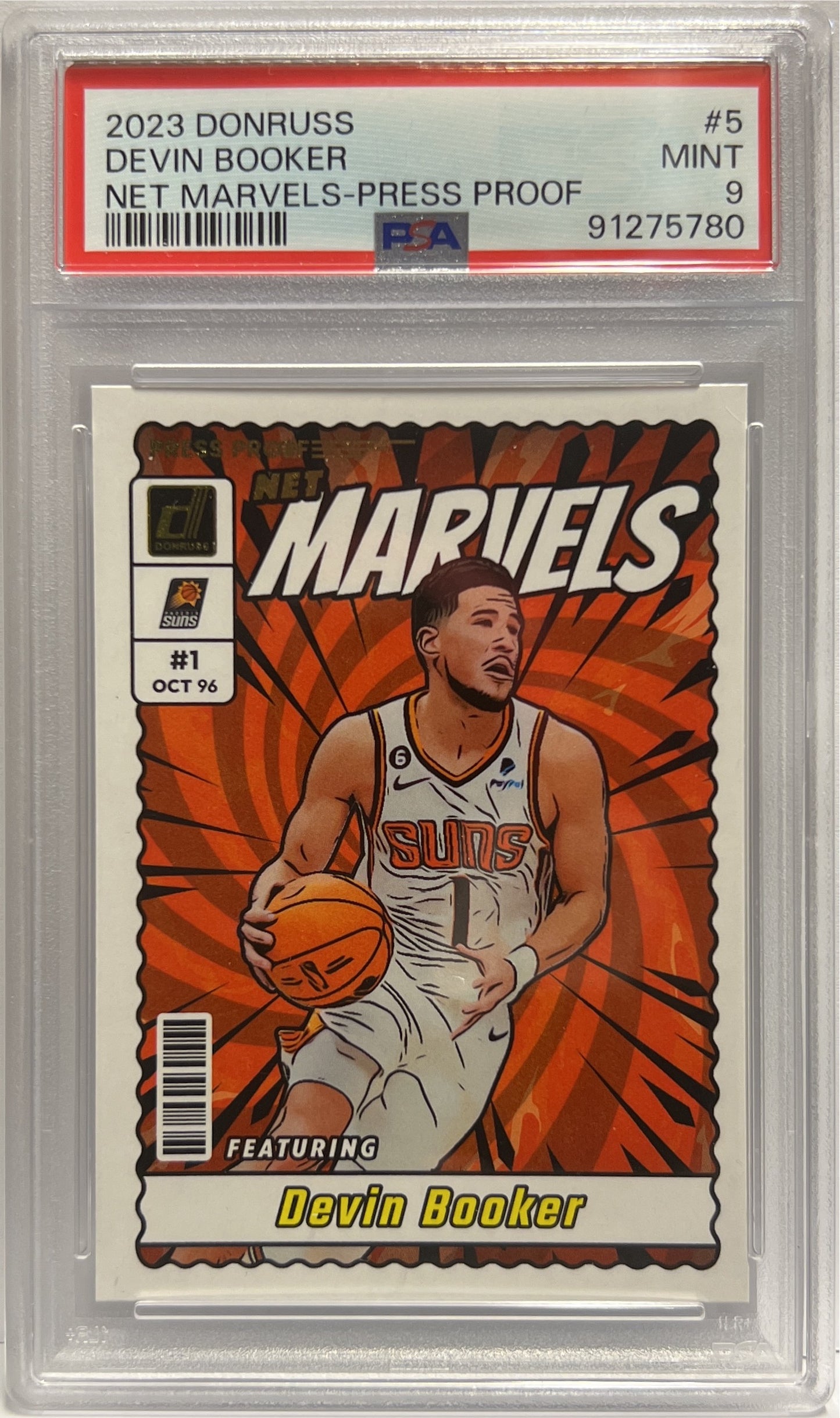Devin Booker Net Marvels Press Proof Gold Donruss Basketball NBA 2023/24 PSA 9