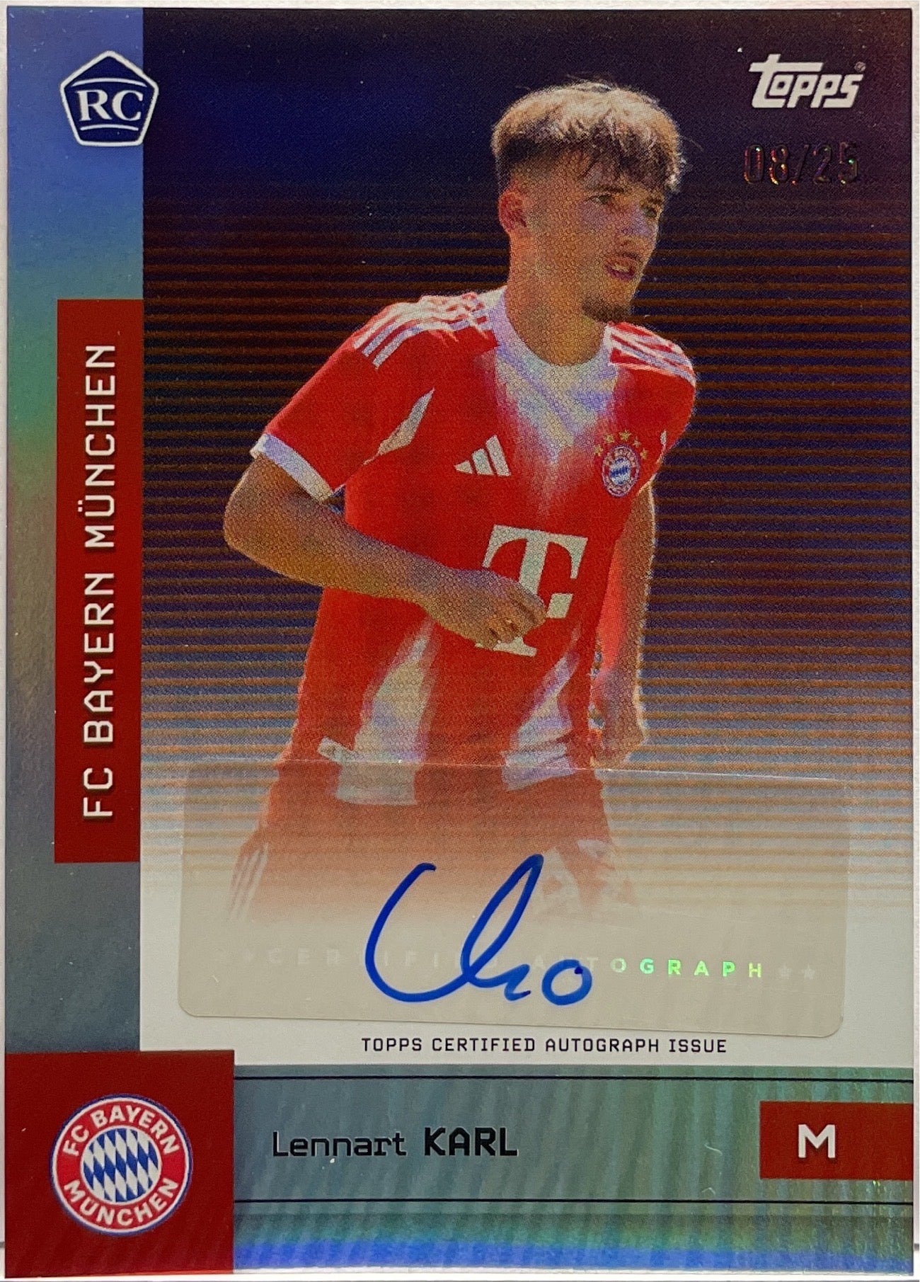 Lennart Karl Rookie Autograph Topps FC Bayern Munchen Team Set 2025/26