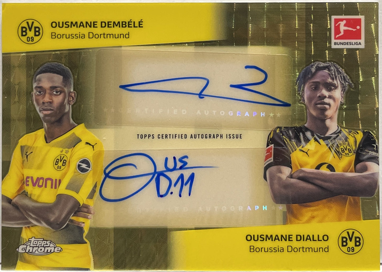 Ousmane Dembele & Ousmane Diallo 1/1 Dual Autograph Superfractor Topps Chrome Bundesliga 2025/26
