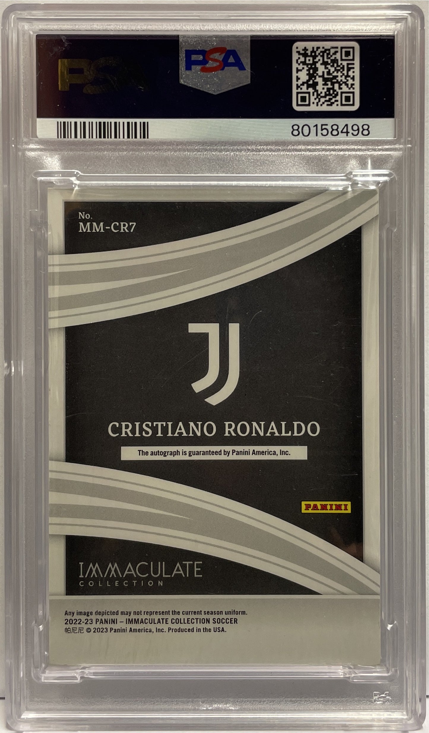 Cristiano Ronaldo 1/1 Autograph Modern Marks Gold One Of One Panini Immaculate 2022/23 PSA 8 Auto 9
