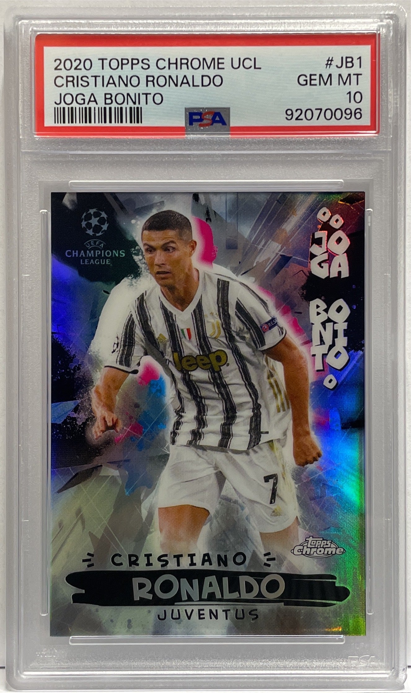 Cristiano Ronaldo Joga Bonito Topps Chrome UCL 2020/21 PSA 10