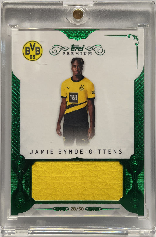 Jamie Bynoe Gittens 28/50 Patch Green Topps Borussia Dortmund BVB Premium 2024