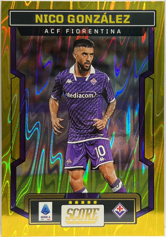 Nico Gonzalez 6/10 Gold Swirl Score Serie A 2023/24