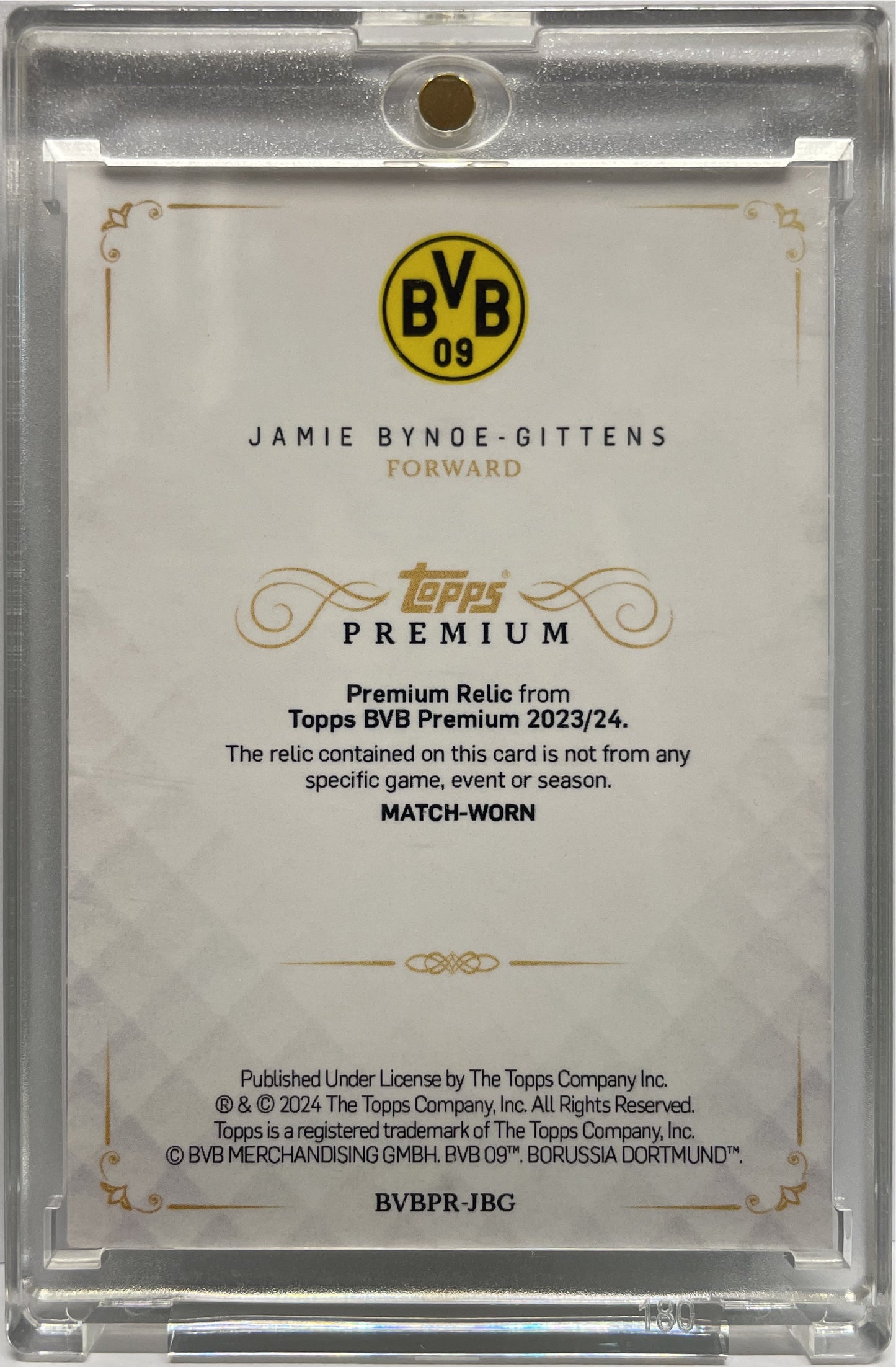 Jamie Bynoe Gittens 28/50 Patch Green Topps Borussia Dortmund BVB Premium 2024