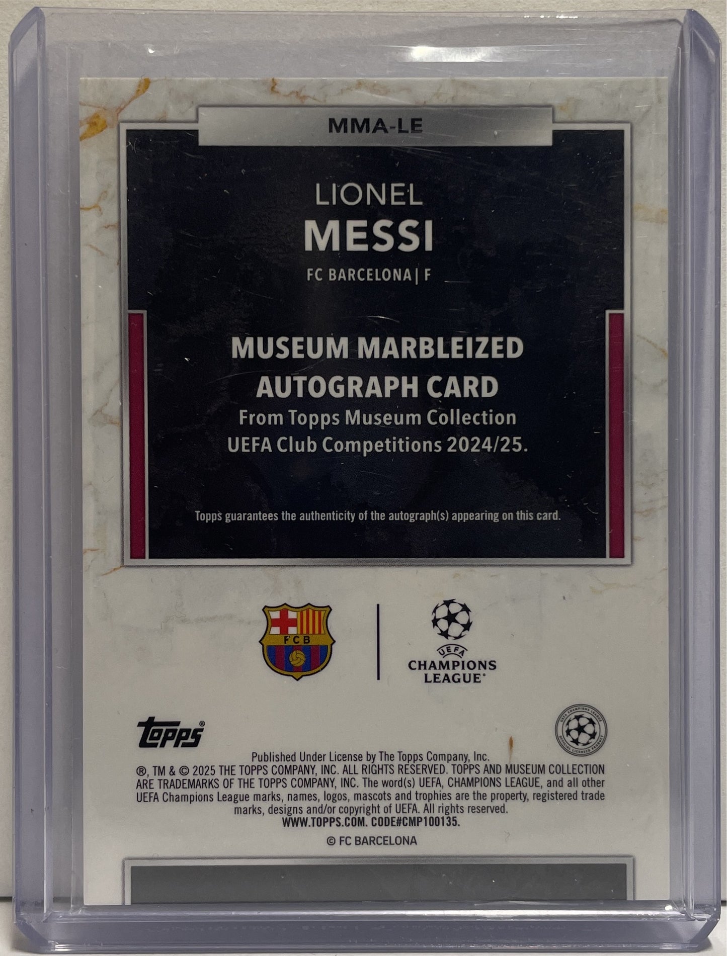 Lionel Messi 1/1 Autograph Marbleized Emerald Topps Museum 2024/25