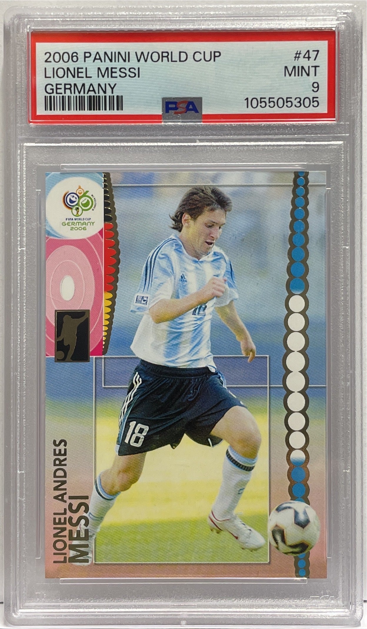 Lionel Messi Panini World Cup Germany 2006 PSA 9