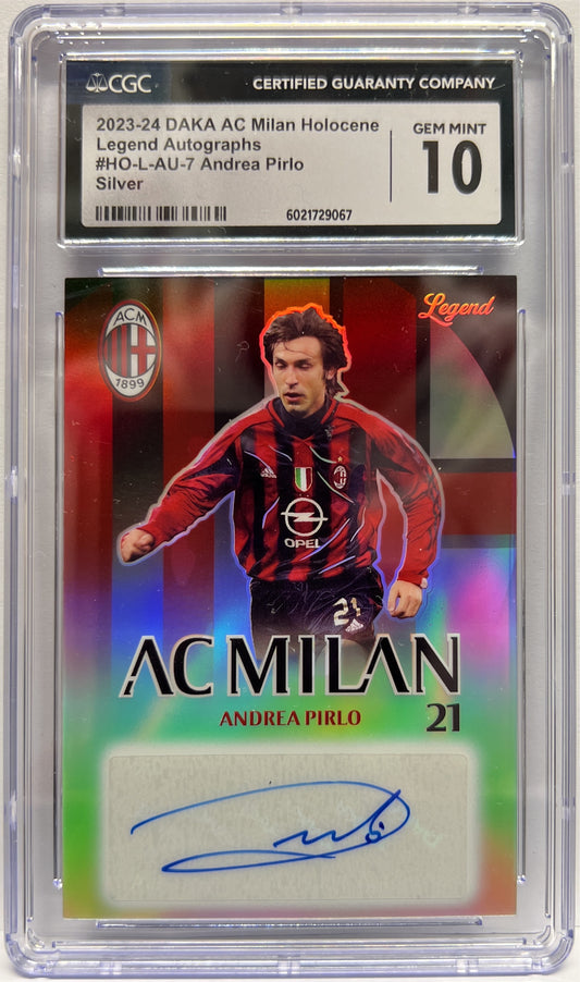 Andrea Pirlo 20/40 Autograph Holocen Silver Daka Milan One & Two 2023/24 CGC 10