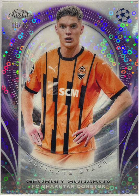 Georgiy Sudakov 16/75 Ultimate Stage Purple Wave Topps UCC 2024/25