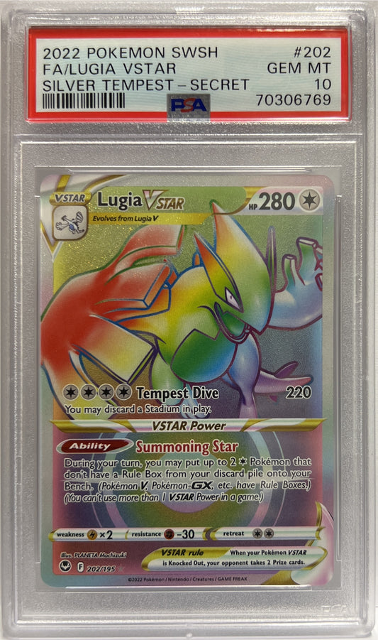Lugia Vstar Silver Tempest Secret 202/195 Pokemon Swsh eng 2022 PSA 10