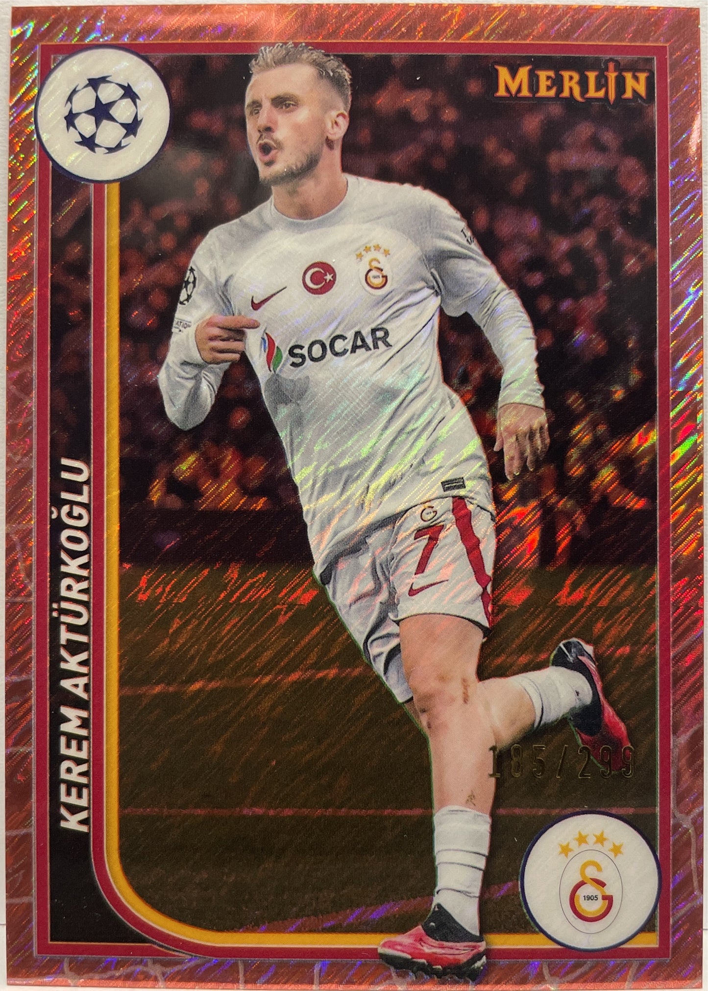 Kerem Akturkoglu 185/299 Rose Gold Shimmer Topps Chrome Merlin UCC 2023/24