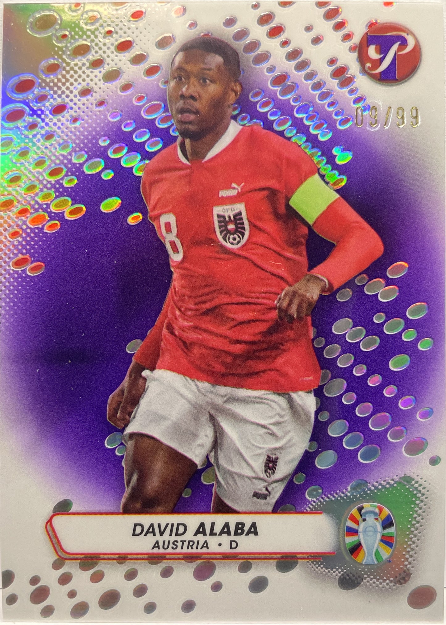 David Alaba 9/99 Purple Topps Pristine Road To Euro 2024