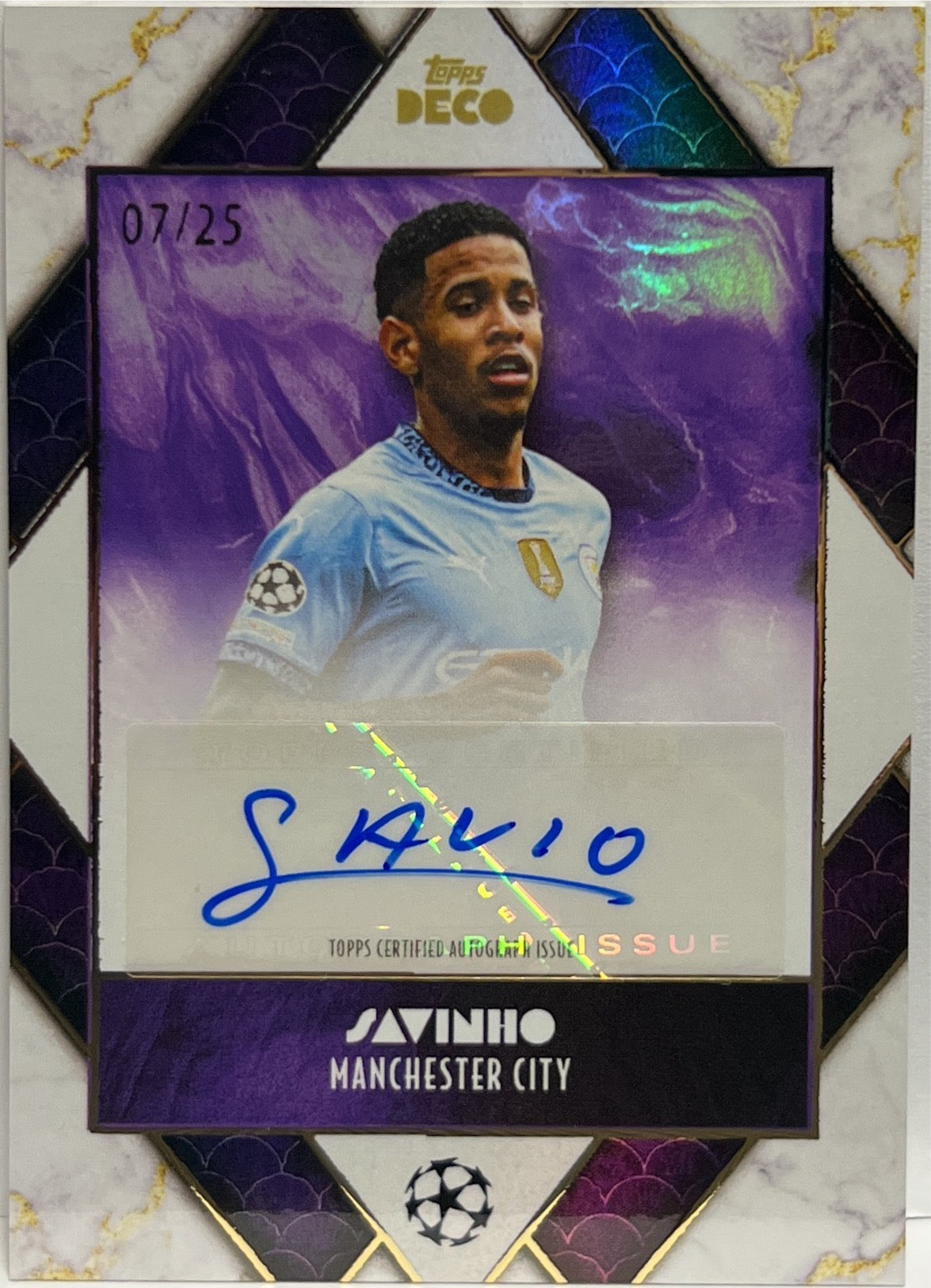 Savinho 7/25 Autograph Prodigy Topps Deco 2024/25