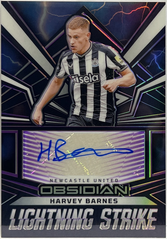 Harvey Barnes 11/25 Autograph Lightning Strike Obsidian 2023/24