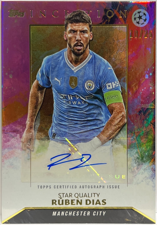 Ruben Dias 10/25 Autograph Star Quality Topps Inception 2023/24