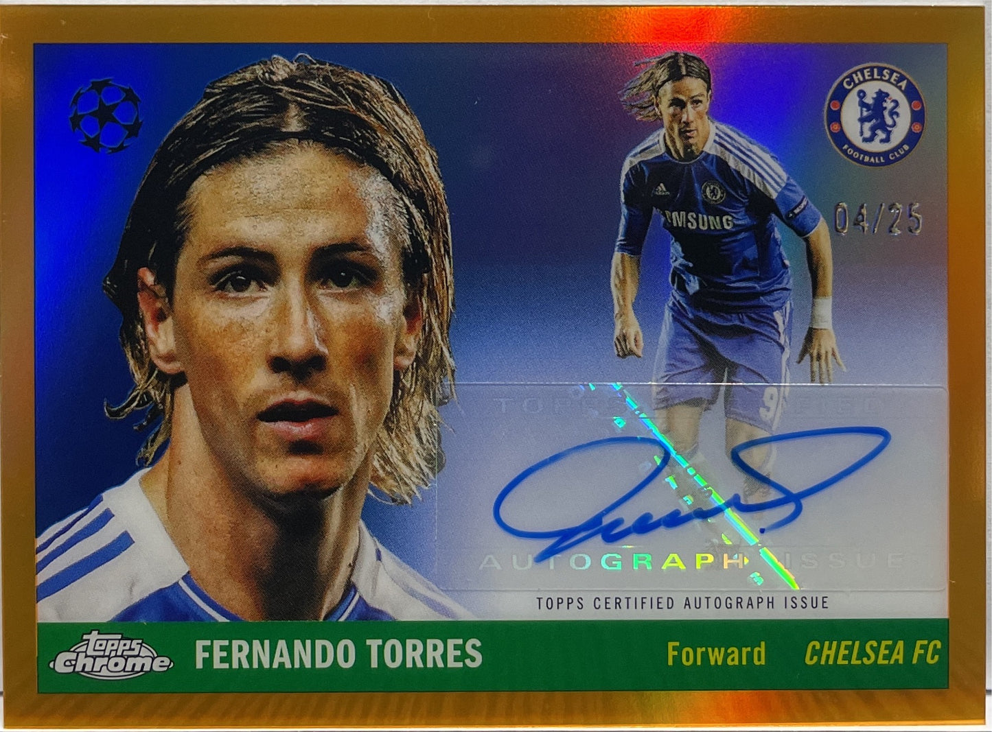 Fernando Torres 4/25 Autograph 1955 Chrome Orange Topps UCC 2025/26