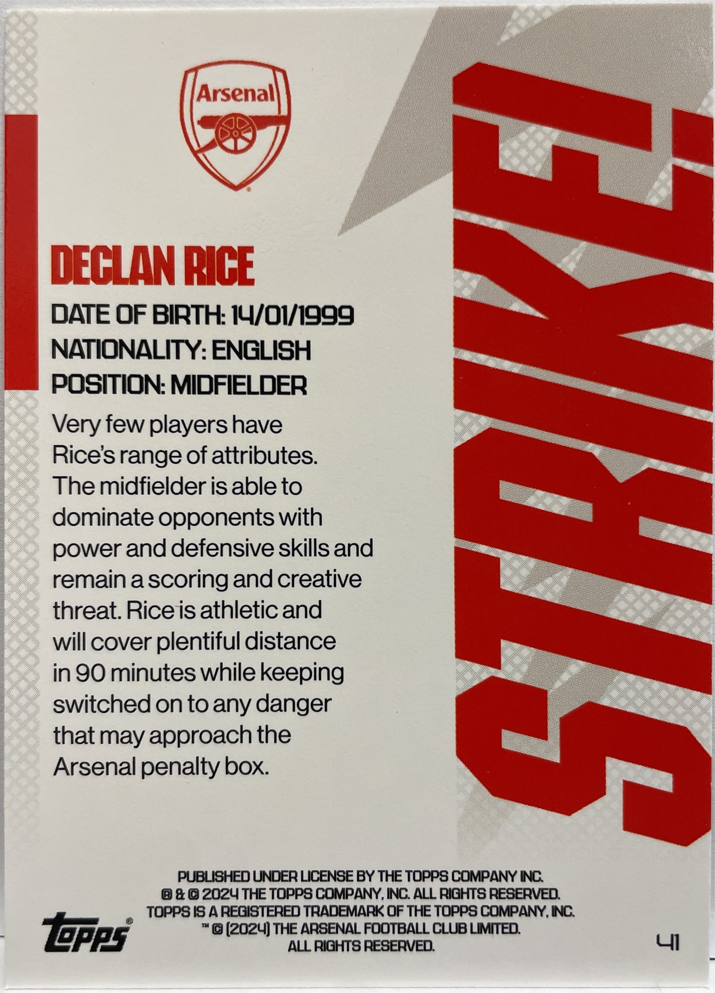 Mancolista-Strike-Topps Arsenal FC Team Set 2023/24