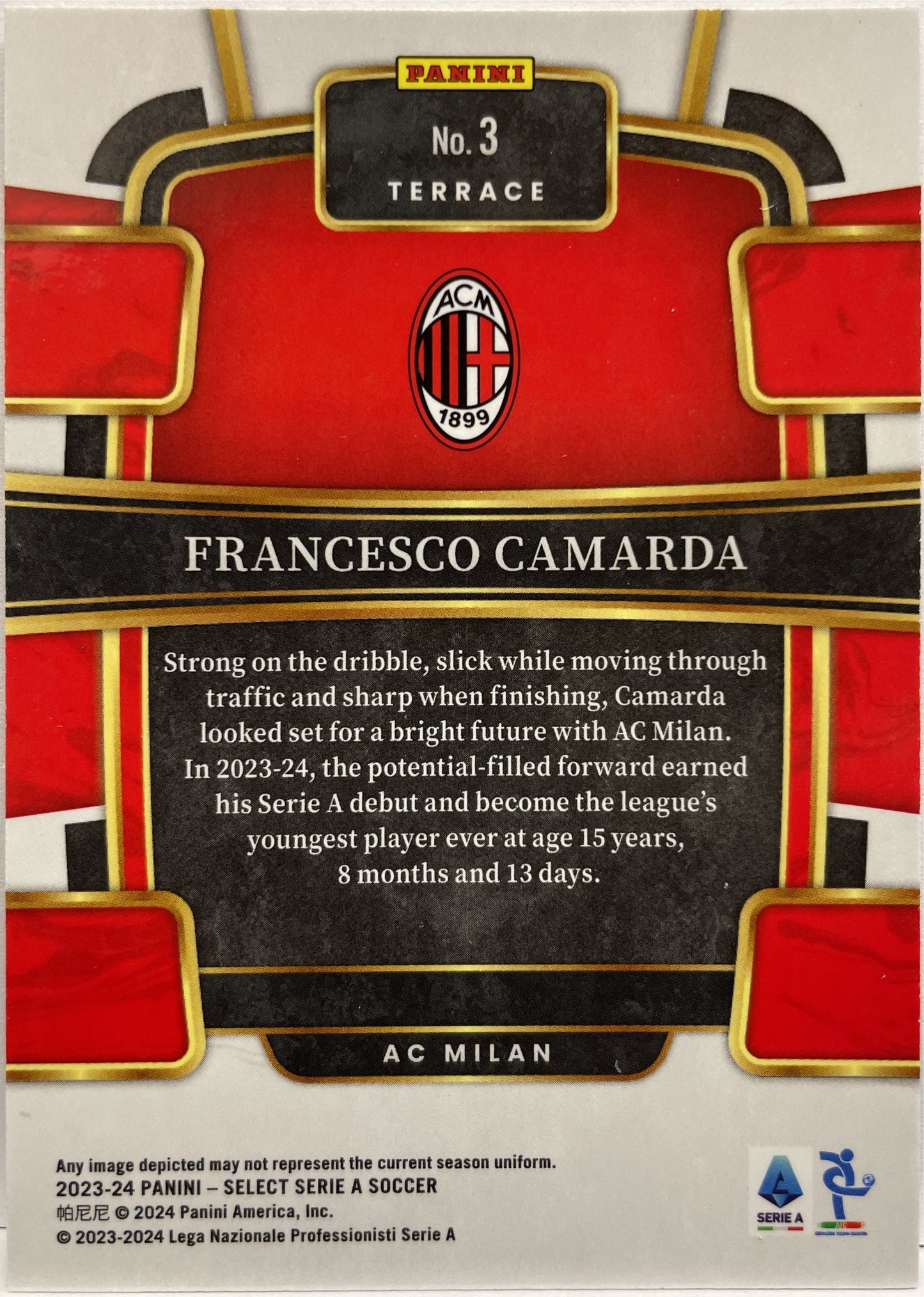 Francesco Camarda Rookie Terrace Select Serie A 2023/24