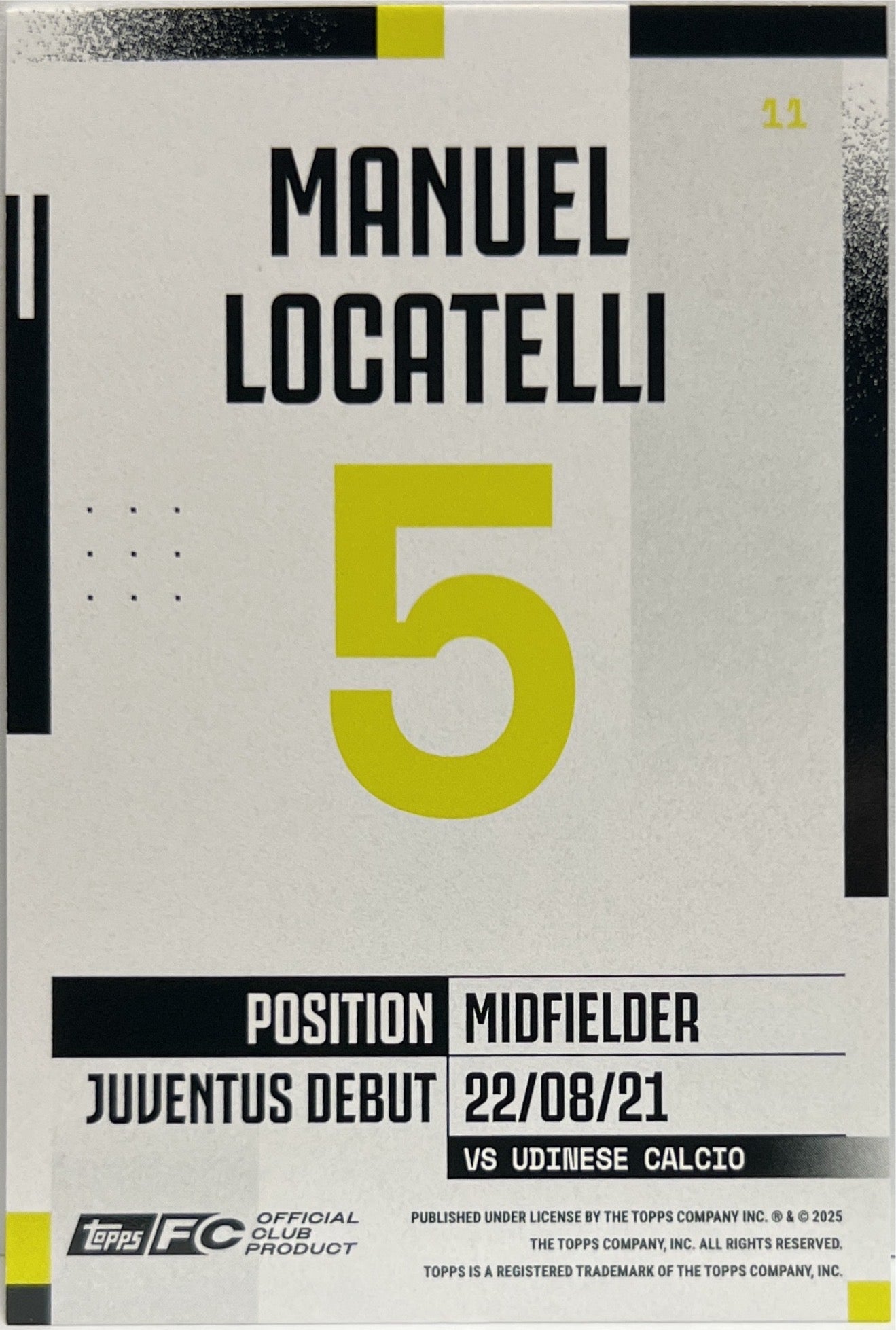 Manuel Locatelli 5/25 Orange Topps Juventus Premium Team Set 2024/25