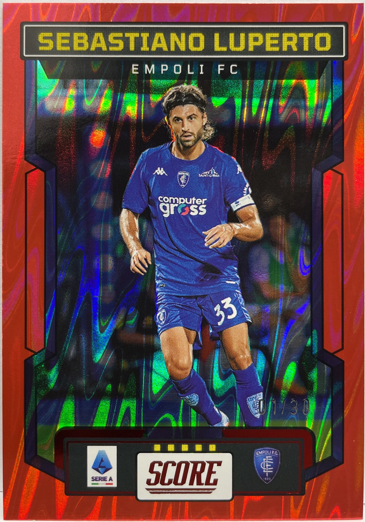 Sebastiano Luperto 1/30 Red Swirl Score Serie A 2023/24