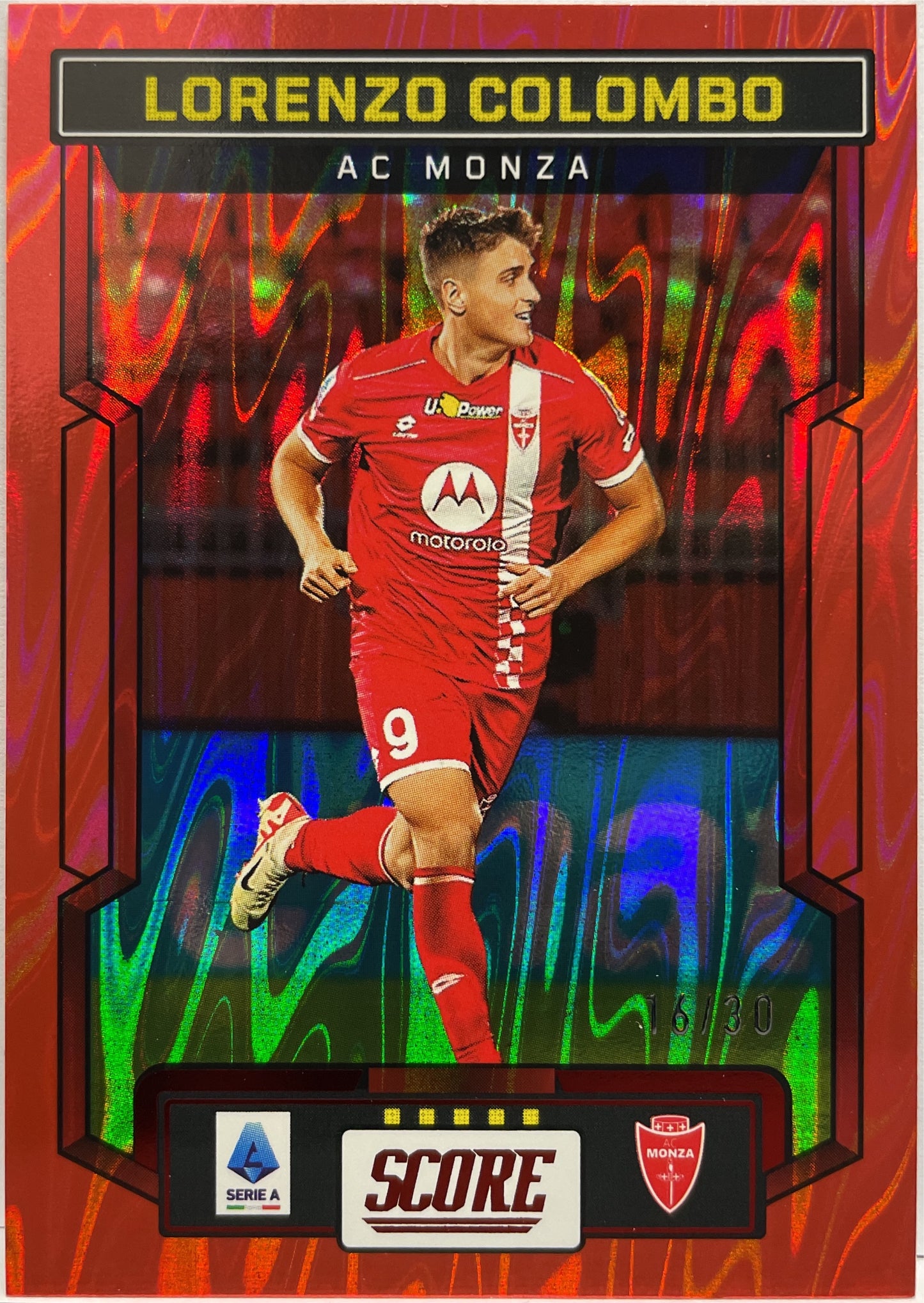 Lorenzo Colombo 16/30 Red Swirl Score Serie A 2023/24