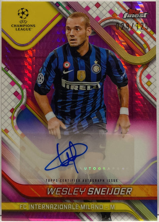 Wesley Sneijder 29/125 Autograph Pink Prism Topps Finest UCC 2024/25