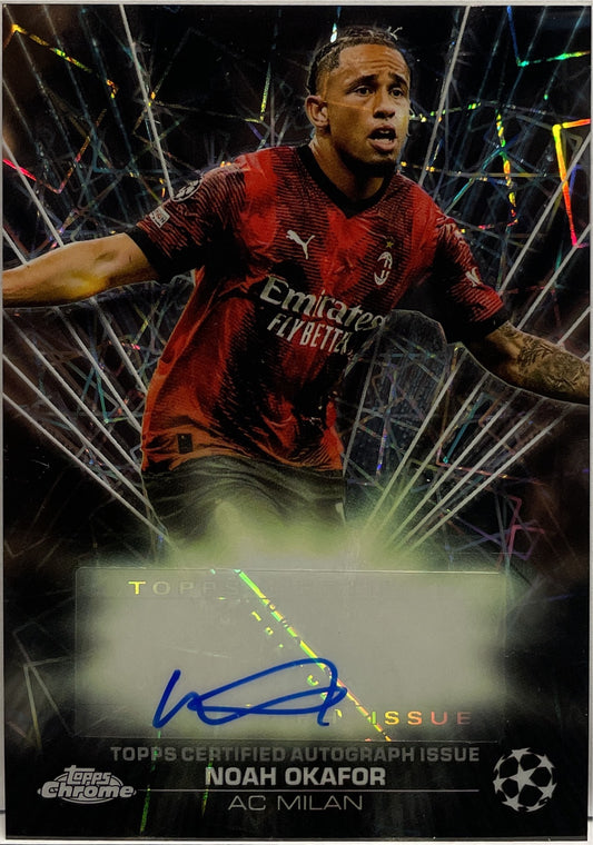 Noah Okafor Autograph Black Lazer Topps Chrome UCC 2023/24