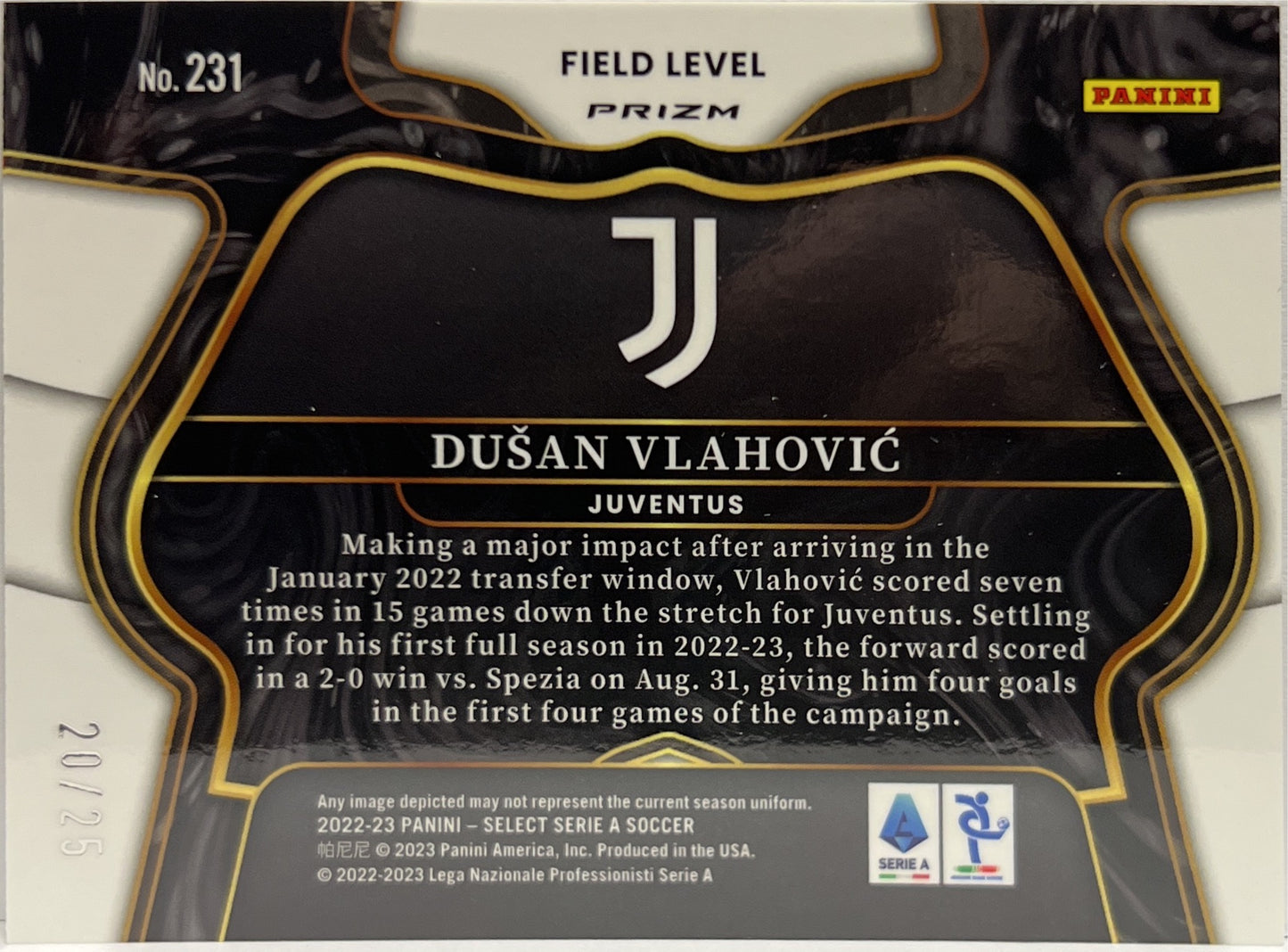 Dusan Vlahovic 20/25 Field Level Select Serie A 2022/23