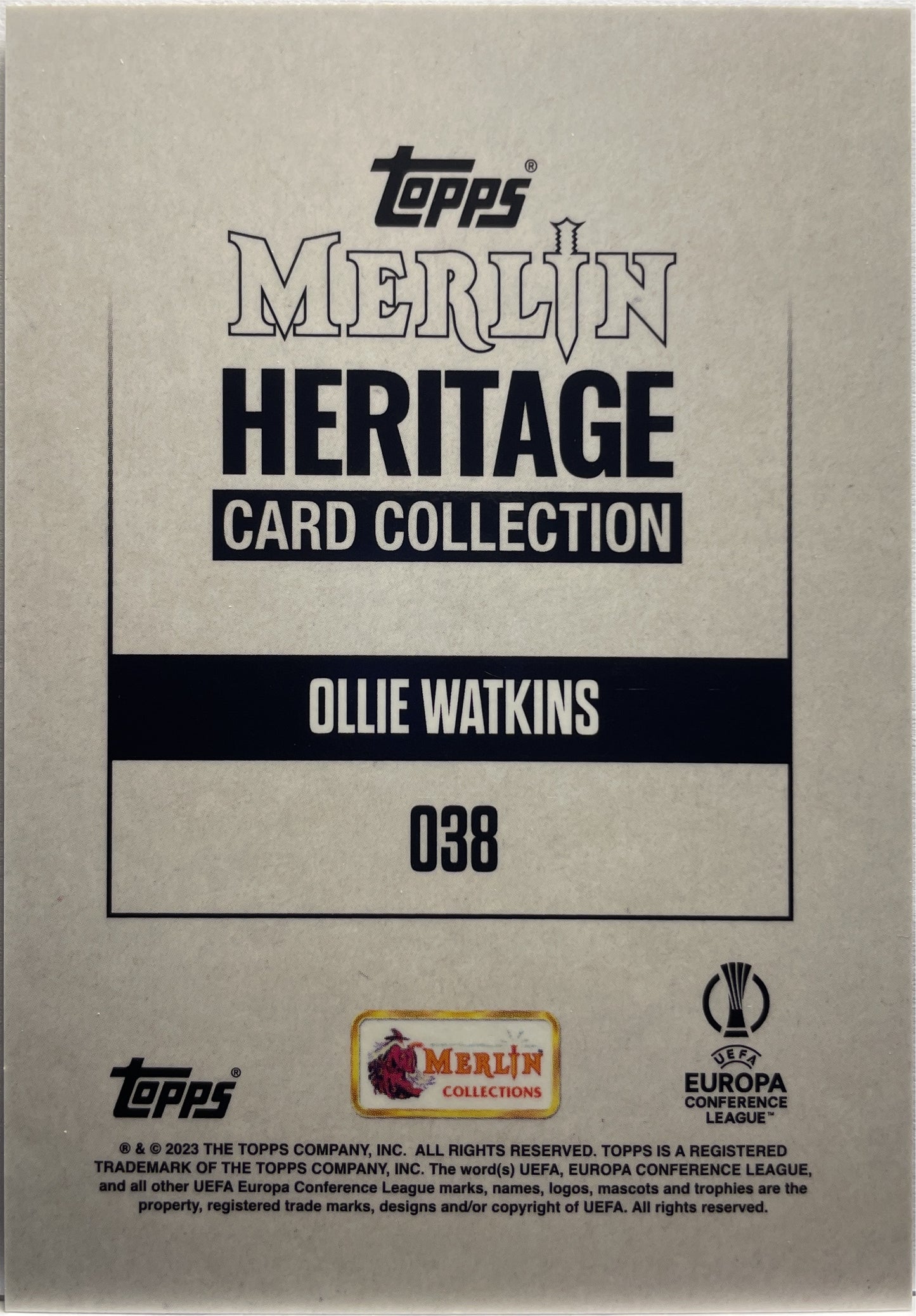 Ollie Watkins 13/99 Topps Merlin Heritage 2023/24