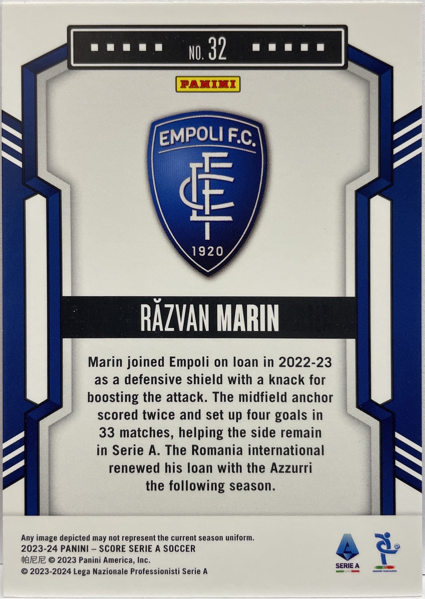 Razvan Marin 26/35 Orange Laser Score Serie A 2023/24