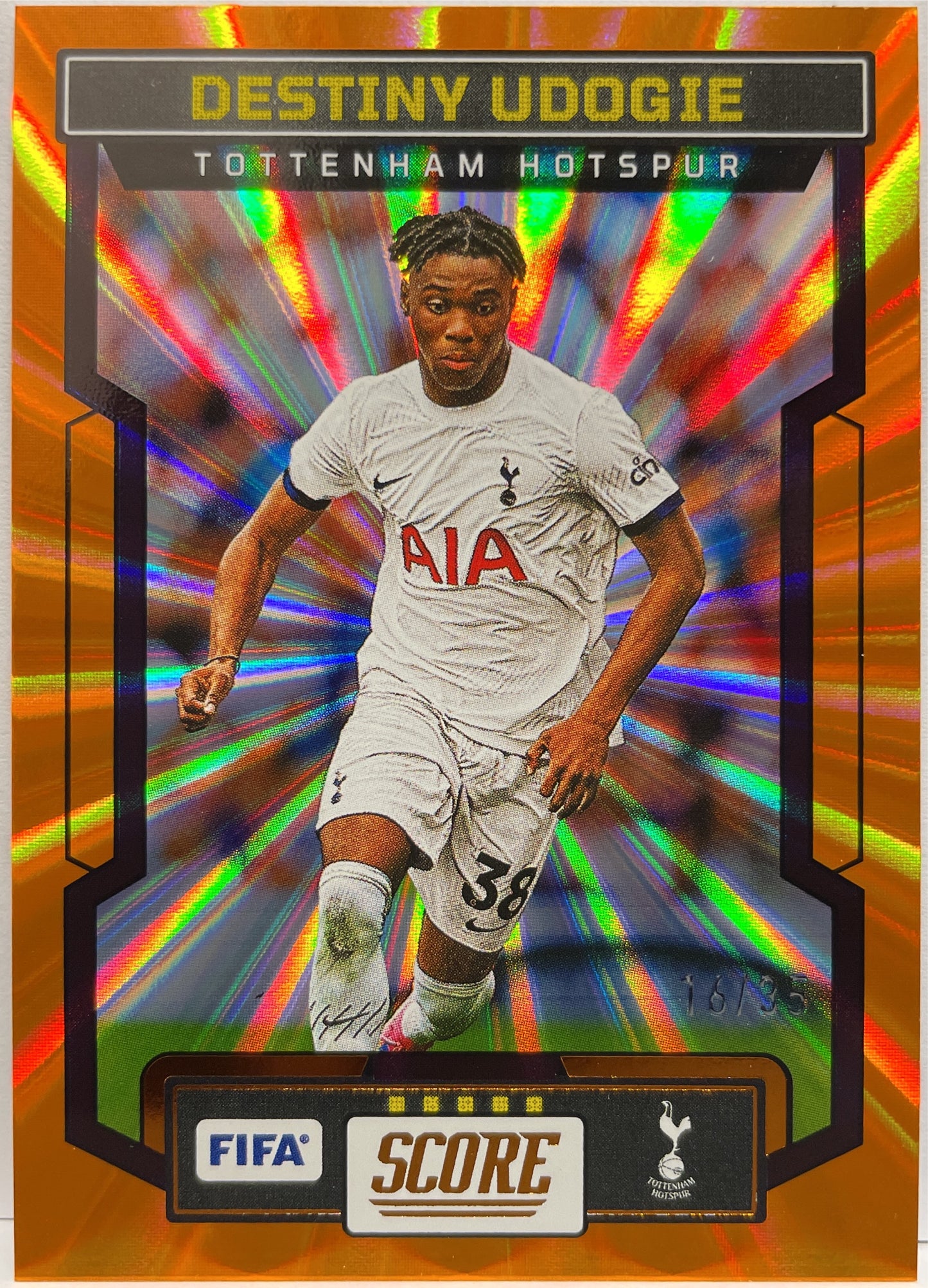 Destiny Udogie 16/35 Orange Laser Score Fifa 2023/24