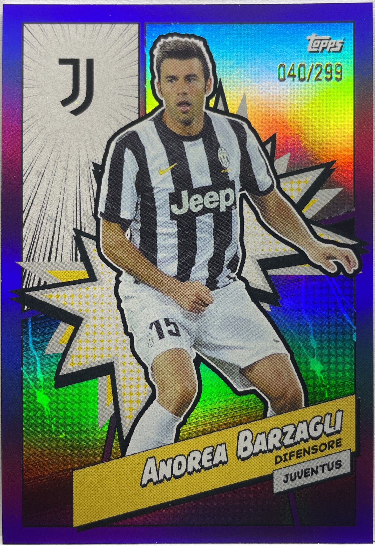 Andrea Barzagli 40/299 Heroes Purple Topps Juventus Fan set 2023/24