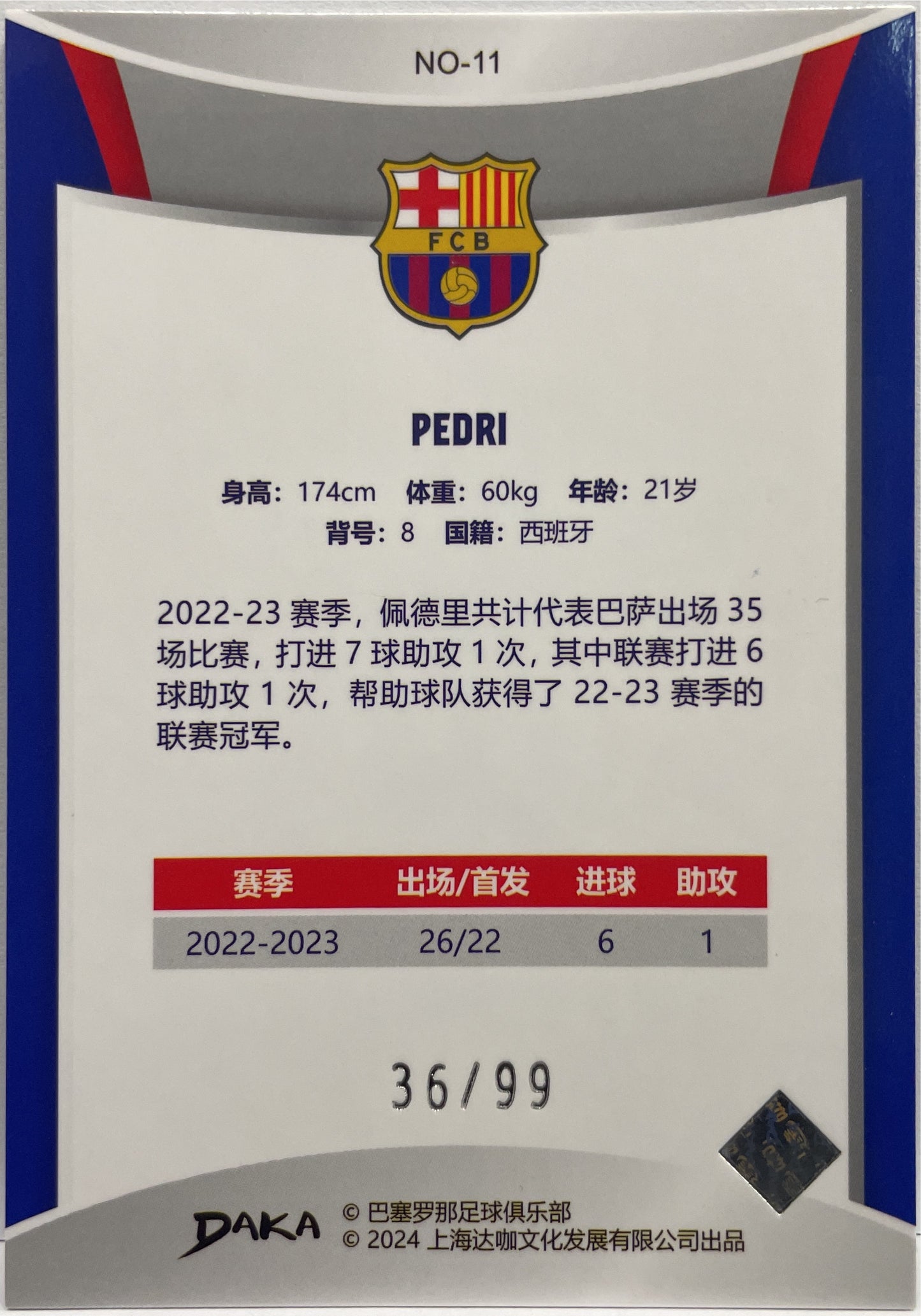 Pedri 36/99 Holocene Daka Barcelona One & Two 2023/24