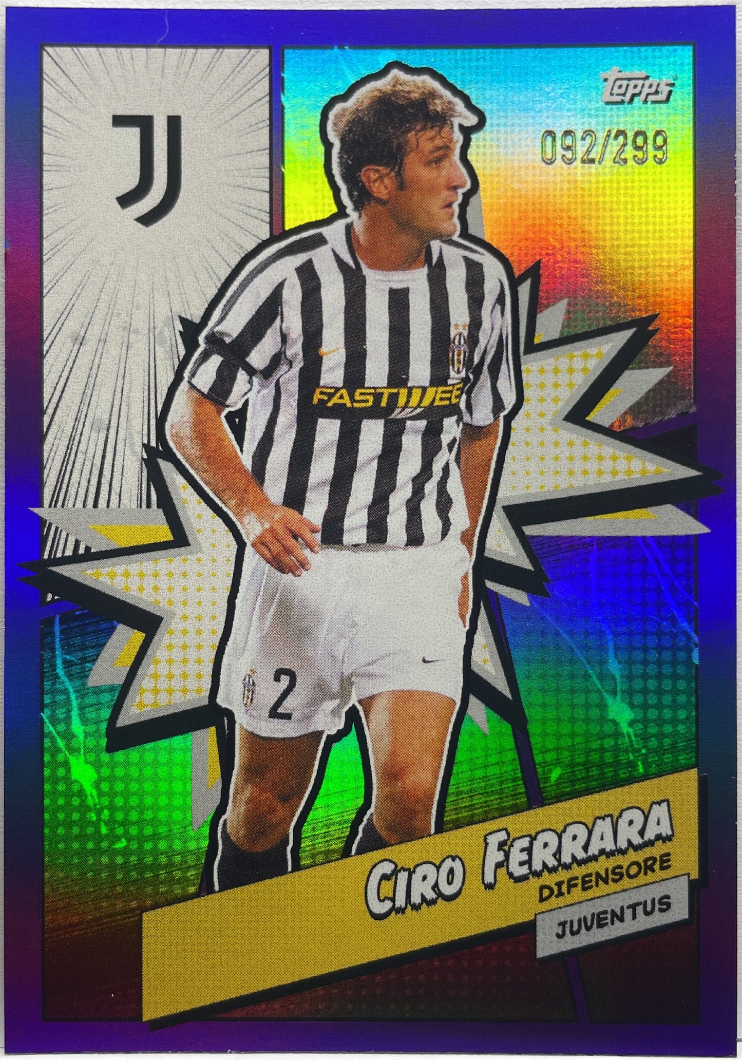 Ciro Ferrara 92/299 Heroes Purple Topps Juventus Fan set 2023/24