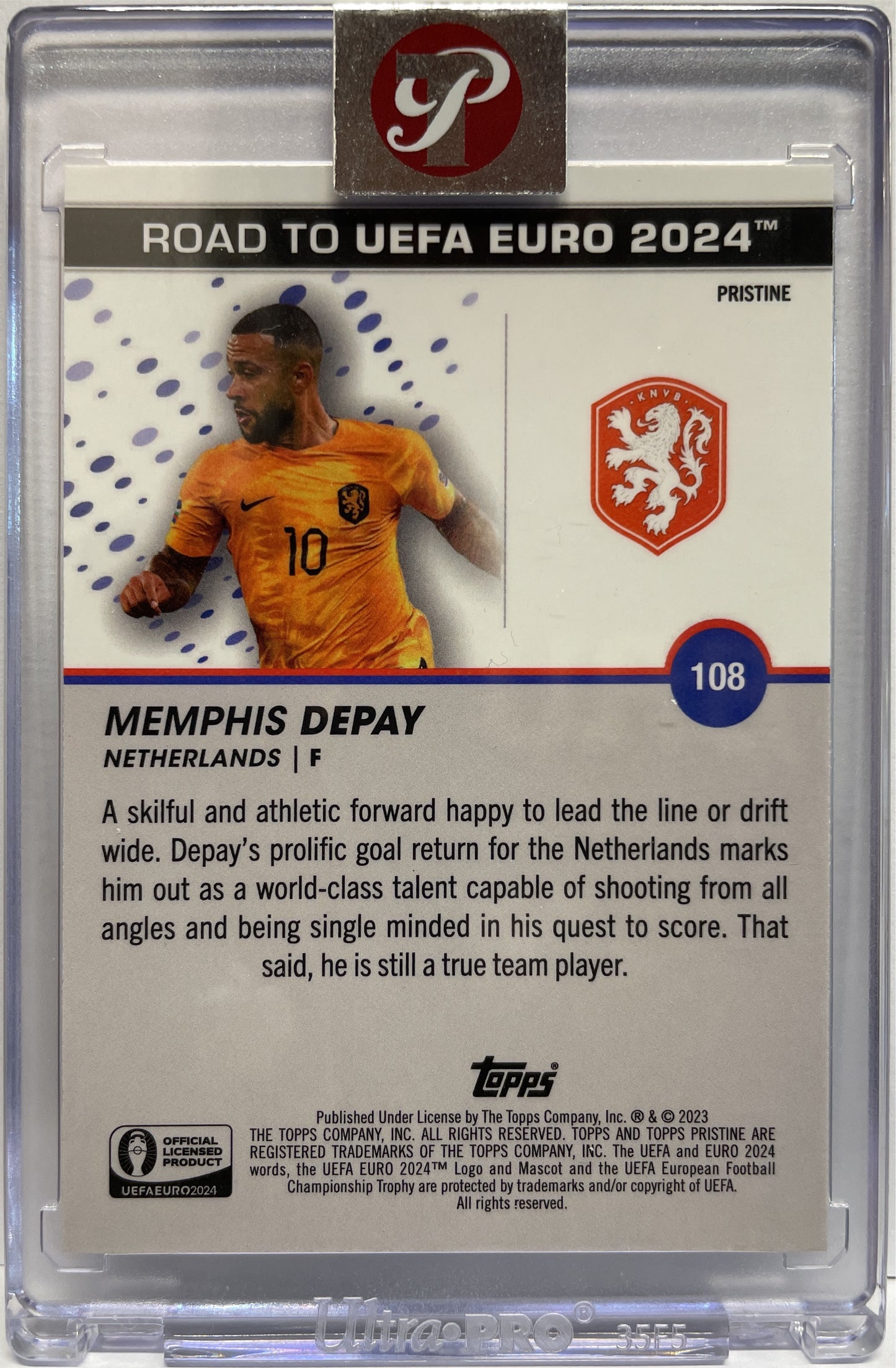 Memphis Depay Pristine Topps Pristine Road To Euro 2024