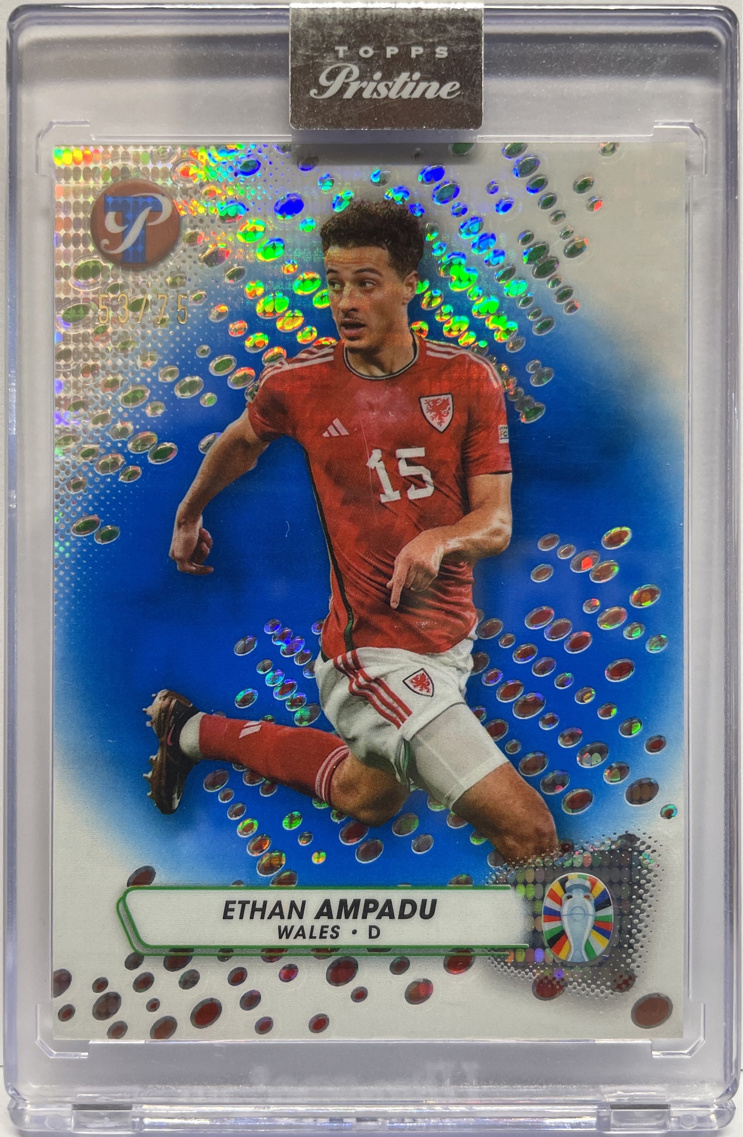 Ethan Ampadu 53/75 Blue Pristine Topps Pristine Road To Euro 2024