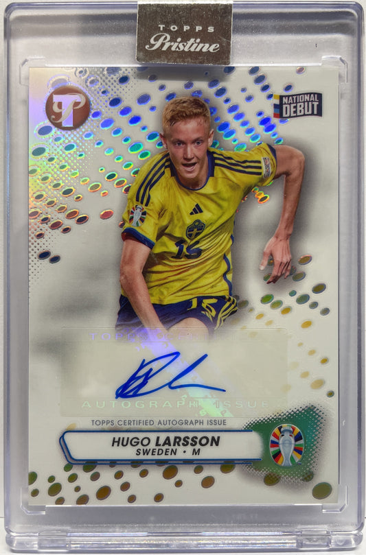 Hugo Larsson Autograph Pristine National Debut Topps Pristine Road To Euro 2024