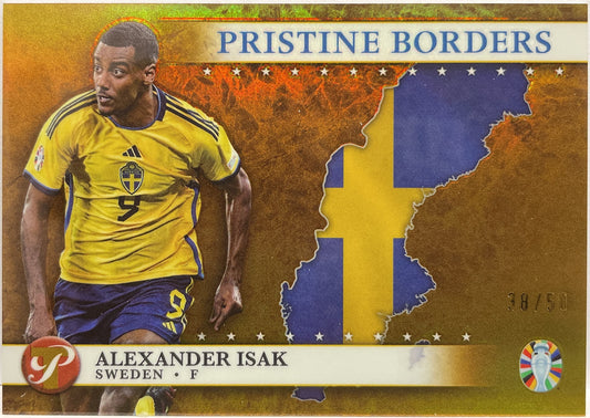 Alexander Isak 38/50 Pristine Borders Gold Topps Pristine Road To Euro 2024