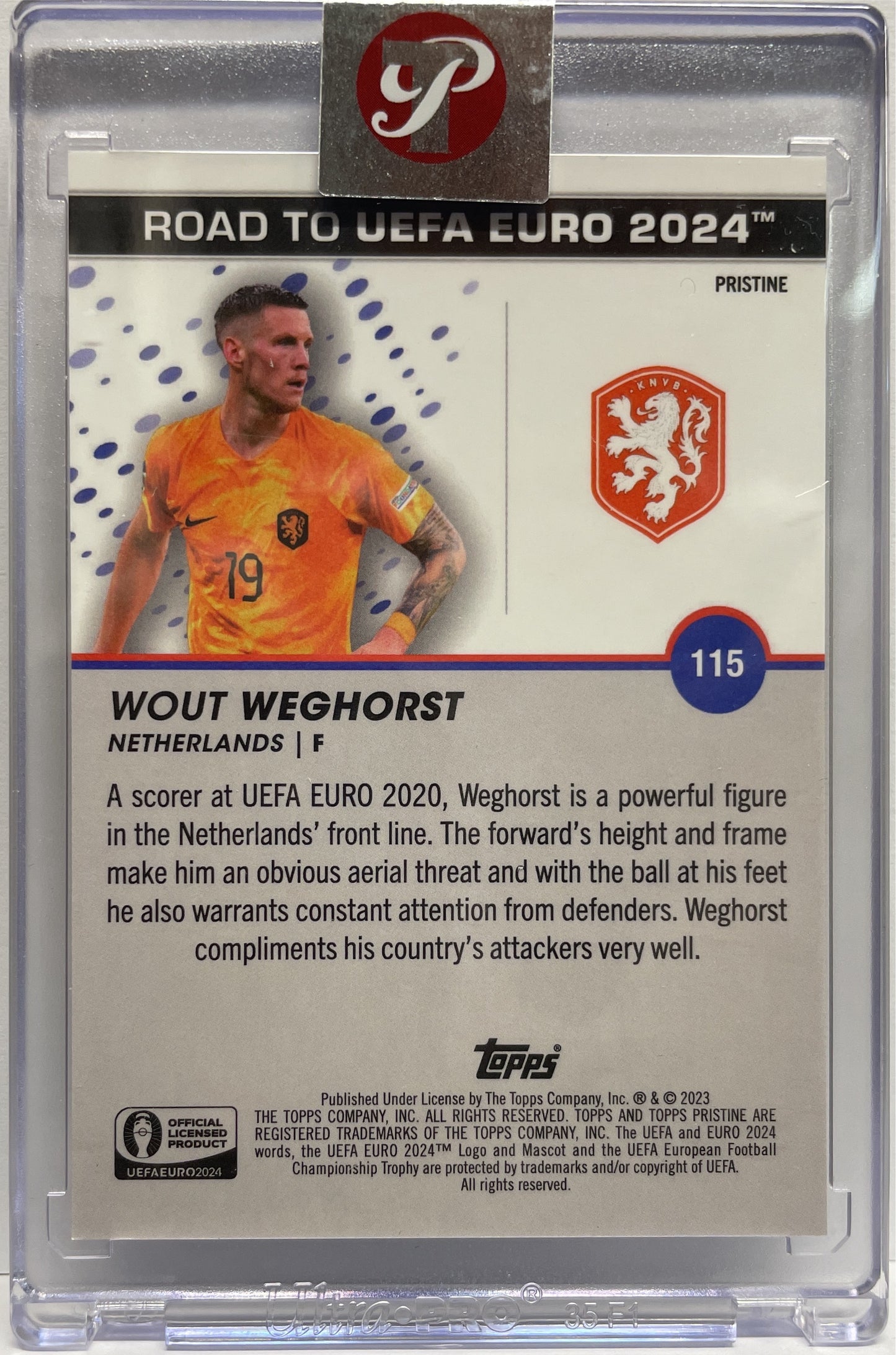 Wout Weghorst 9/50 Gold Topps Pristine Road To Euro 2024